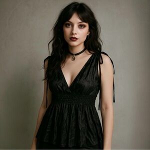 Y2K Witchy Whimsigoth Babydoll Top